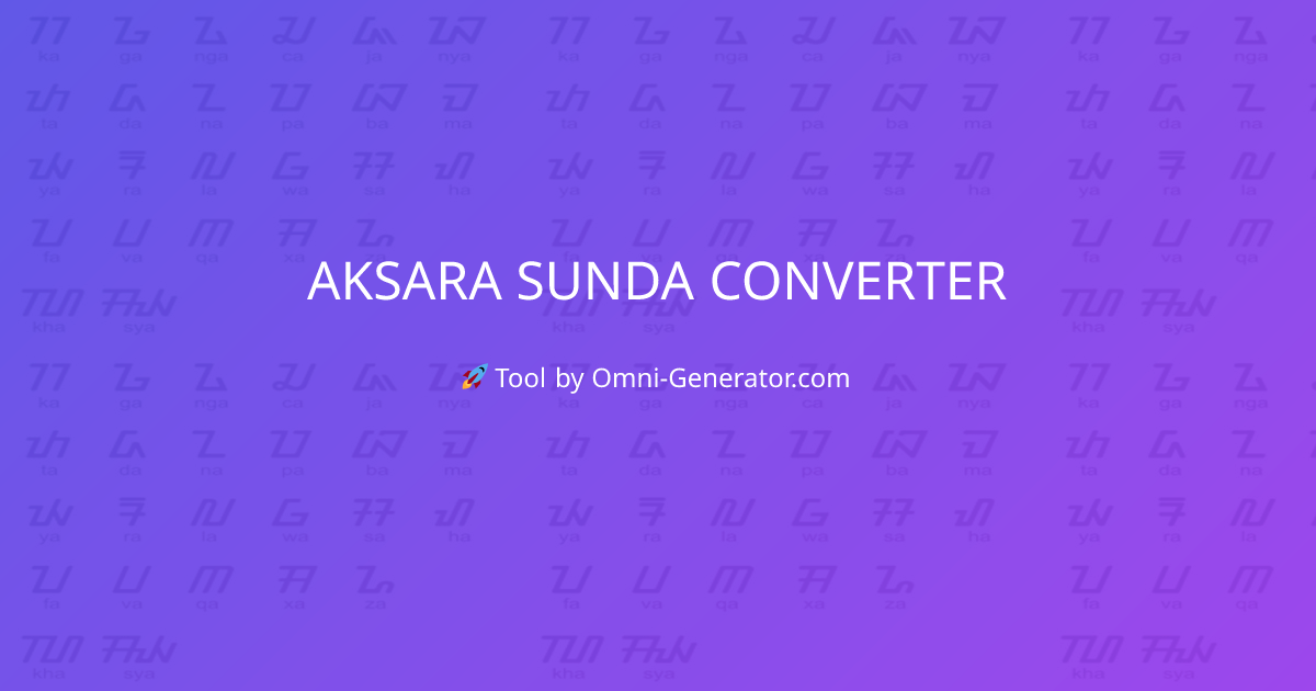 Aksara Sunda Converter