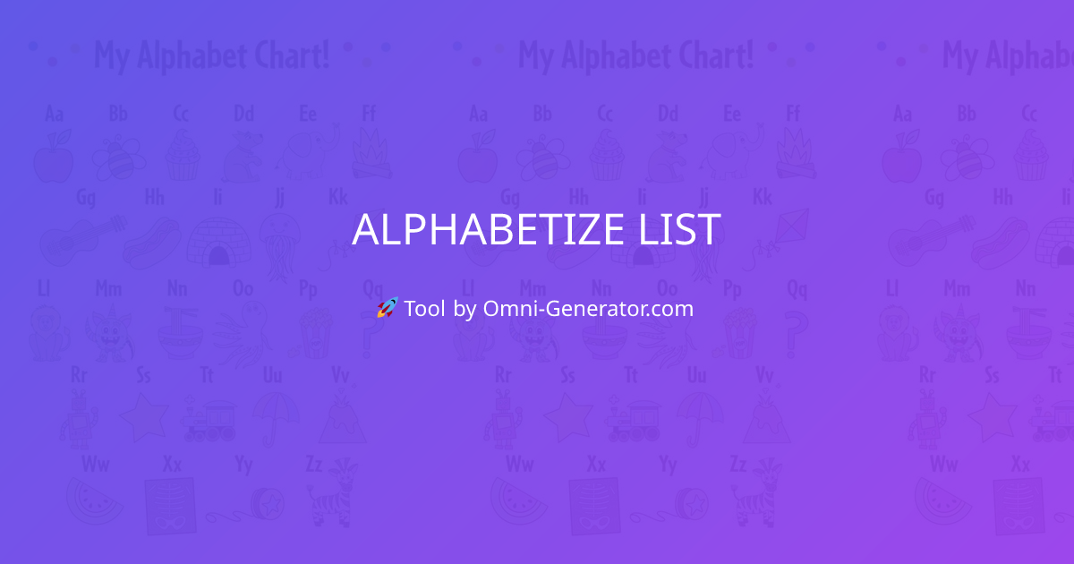 Alphabetize List Tool