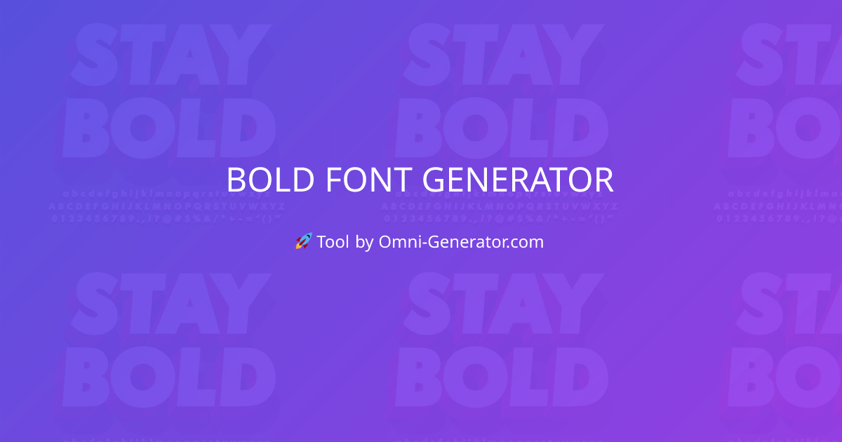 Bold Font Generator