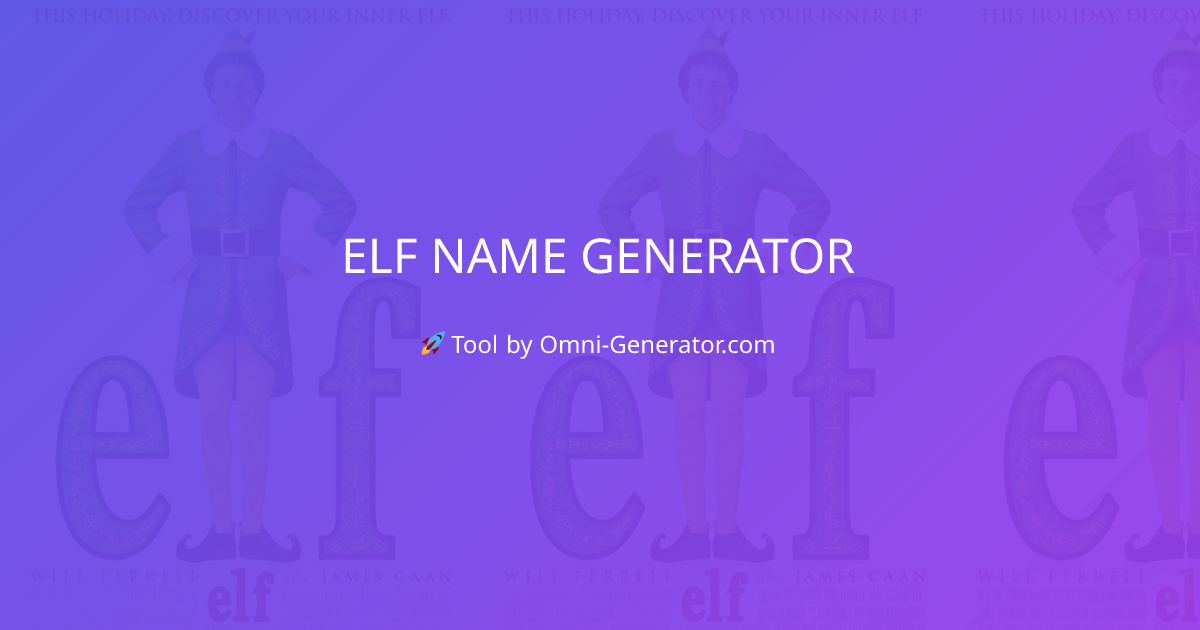 Elf Name Generator